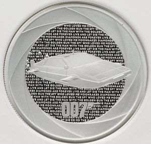 2023 James Bond 007 Spy Who Loved Me Britain 70s Films 2 Oz SILVER Coin NGC PF70 - Picture 1 of 5