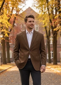 Banana Republic Herren 46R Cord Sakko Braun Baumwolle Einreiher Blazer - Bild 1 von 12