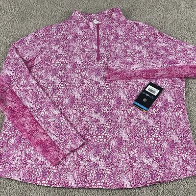 IBKUL Pullover Women's XL Long Sleeve Zip Mock Neck Polo Golf Tennis NWT T655 - Image 1 of 4