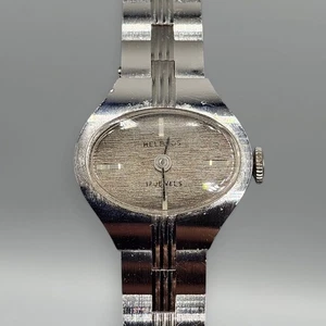 Orologio donna Helbros vintage carica manuale tono argento - Foto 1 di 18