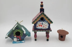 Vintage Weihnachten Schneemann Vogelhaus Konvolut - Bild 1 von 15