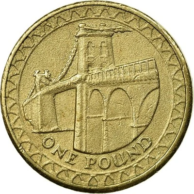 United Kingdom | 1 Pound Coin | Menai Bridge | Km:1051 | 2005 - Image 1 of 4