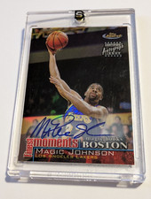 2000-01 Topps Finest Autograph Finest Moments Refractor Magic Johnson HOF Lakers