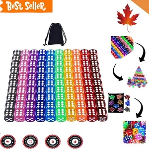 Colorful 100-Piece Set of 6-Sided Dice - Great for Tenzi, Farkle, Yahtzee & More - Photo 1 sur 9