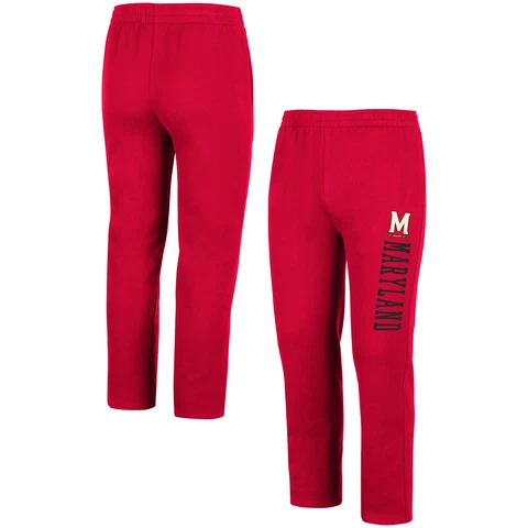 Men's Colosseum Red Maryland Terrapins Fleece Pants Cover