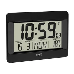 TFA Dostmann Wanduhr digital 60.4519.01 Funkuhr mit Innentemperatur Wochentag... - Bild 1 von 5