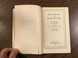 Atomic Spectra and Atomic Structure, by Gerhard Herzberg, 1944, Hardcover - Imagen 1 de 6