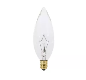 40 Clear Night Light Bulb Candelabra Base Torpedo Shape Chandelier - Picture 1 of 1