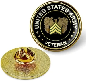 Gold United States Army Veteran Lapel Pin Veteran Tie Suit Shirt Lapel Pin - Picture 1 of 3