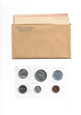 1962 - P.C. US Mint 5-Coin Set with Original Envelope Cover