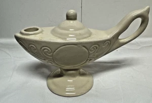 Vintage Aladin Lampe kleiner Kerzenständer cremeweiß Keramik Sammlerstück - Bild 1 von 8
