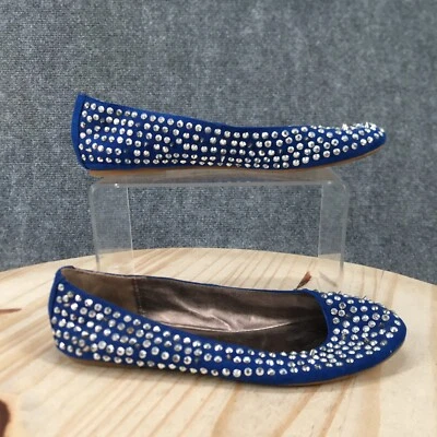 Bebe Zapatos Mujer 6 M Sin Cordones Ballet Pisos Azul Informal Tachonado Comodidad Almendra Foto 1 de 4