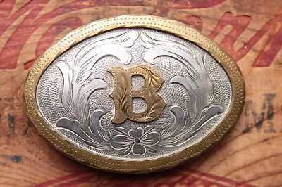 Vintage Hand Made Letter B Western Belt Buckle - Image 1 of 3