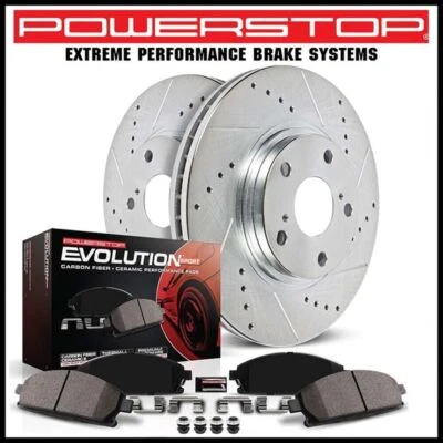 Kit de rotor e pastilha de freio dianteiro PowerStop Z23 com fenda para 2014-2015 Acura ILX - Imagem 1 de 4