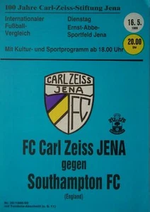 aus. Programm Freundschaftsspiel 16.5.1989 Carl Zeiss Jena vs FC Southampton - Bild 1 von 1