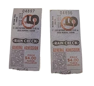 Lotto di 2 stub biglietti St Louis Cardinals MLB vintage anni 80 colore blu - Foto 1 di 14