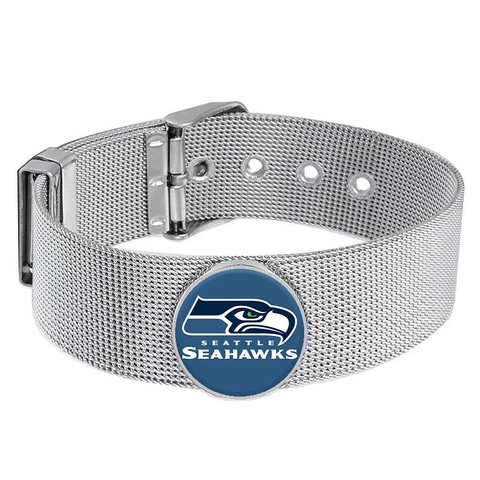Seattle Seahawks Mens Womens Silver Adjustable Bracelet w Gift Pkg D6 Cover