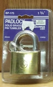 1 3/4" Olympus Pad Lock, Solid Brass Pin Tumblers - Picture 1 of 4