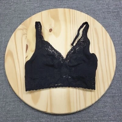 Bralette de encaje inalámbrico sin cables para mujer talla pequeña negro Foto 1 de 4