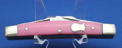 Boker Plus 4-Blade Pink Handle Congress Pocket Knife New Old Stock BubbaGum Pink - Image 1 of 4