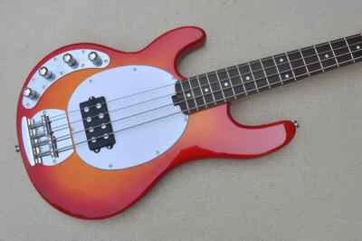 4 Strings Left Hand Cherry Sunburst Electric Bass Guitar with Active Circuit - Image 1 of 4