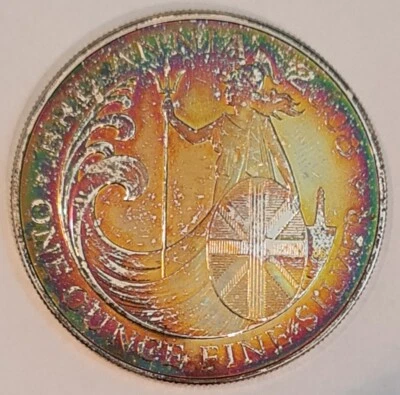 GREAT BRITAIN / 2008 2£ Pounds Britannia,1 oz Silver,Patina - UNC !!! - Image 1 of 2