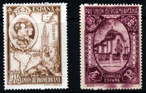 SPAIN 1930 Spanish-American Exhibition High Values SG 640 & SG 641 MNH - Picture 1 of 2