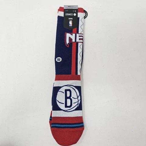 Men's Stance NBA Brooklyn Nets 2021/22 City Edition Crew Socks / Blue Red / 9-13 Cover