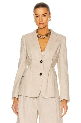 Chaqueta Abrigo Blazer MARCO Caqui Madison Plisado Pin-tuck Bolsillo Frontal 2 Botones 4 Foto 1 de 4