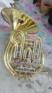High Grade Mini French Horn Brass Lacquered Bb Pocket horn - Picture 1 of 3