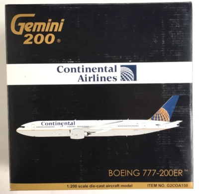 Gemini Jets 200 G2COA150 Continental Boeing 777-200ER 1:200 Diecast Aircraft - Image 1 of 4