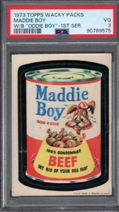 1973 Topps Wacky Packs MADDIE BOY PSA 3 VG Packages RARE ODDIE BOY Variation - Picture 1 of 1