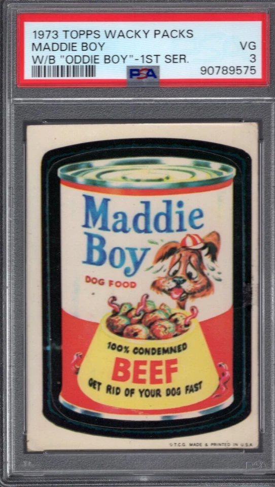 1973 Topps Wacky Packs MADDIE BOY PSA 3 VG Packages RARE ODDIE BOY Variation - Image 1 of 1