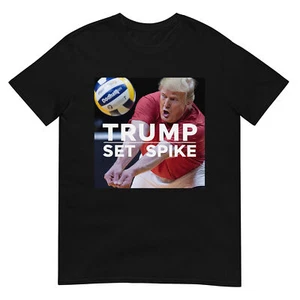 Maglietta Trump Set Spike Divertente Politica Giocatore di Pallavolo Umorismo Meme - Foto 1 di 17