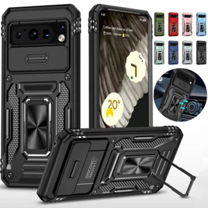 For Google Pixel 9 8 7 Pro Slide Armor Shockproof Ring Holder Phone Case Cover - Picture 1 of 14