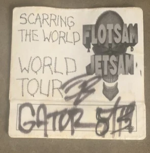 Unused Vintage Flotsam Jetsam Scarring The World Tour Backstage Pass - Picture 1 of 2