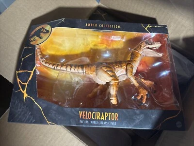 Figura de acción Jurassic World Amber Collection Tiger Velociraptor Lost World Park Foto 1 de 3