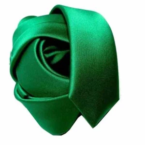 CRAVATTA SLIM VERDE smeraldo 6cm GRUN SCHMALE KRAVATTE Mince Cravate Made Italy - Picture 1 of 2