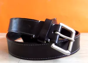 COACH Hermoso Cinturón Cuero Negro con Hebilla de Metal Italia 38"95cm - Imagen 1 de 9