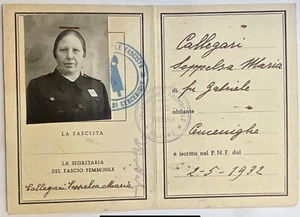 REGNO D’ITALIA CENCENIGHE BELLUNO TESSERA PARTITO POLITICO A.XVI° 1938 1922.1943 - Picture 1 of 6