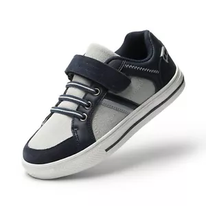 Kids Casual Canvas Hook Loop Low Top Sneaker Boys Girls Sport Shoes Size 5T to 4 - Picture 1 of 21