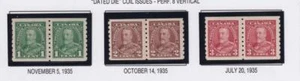 CANADÁ # 228-230 PARES VF-MNH KGV BOBINAS PICTÓRICAS GATO VALOR $180 - Imagen 1 de 1