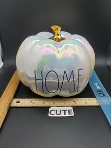 Rae Dunn Small Iridescent HOME  Pumpkin Harvest Decor Fall 2021 VHTF  8 INCH A+  - Picture 1 of 9