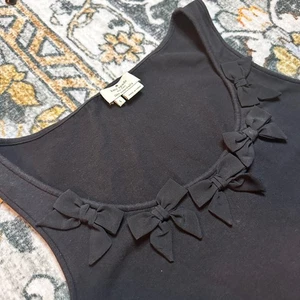 Canotta donna Kate Spade New York nera senza maniche scollo fiocco grande - Foto 1 di 8