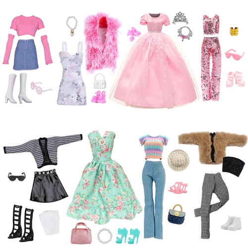 VETEMENTS 28 pièces vêtements et accessoires pour poupée de 115 pouces 8 tenues robe ca...