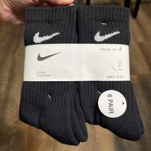 Nike Boys XS Cushioned Crew Socks DRI-FIT 5-7 Shoe Size 10C-3Y Athletic - Picture 1 of 7