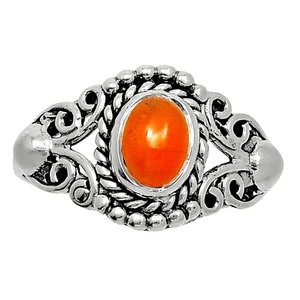 Natürlicher Pfirsich Mondstein 925 Sterling Silber Ring Gr.8,5 Schmuck R-1358 - Bild 1 von 5
