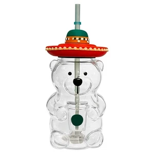 Vaso de vaso frío Bear Glass 2025 con pajita edición limitada nuevo regalo de Navidad - Imagen 1 de 10