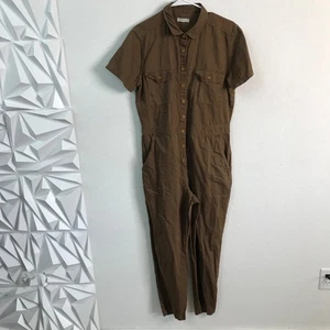 Mono de mujer Outerknown manga corta talla mediana marrón bolsillos *defectos* - Imagen 1 de 12