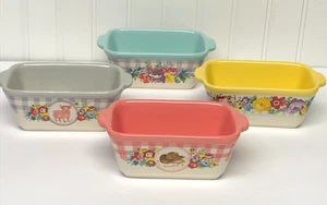 Pionierin Mini Laib Pfanne Süße Romantik Blumen Steinzeug Keramik Gingham Set - Bild 1 von 20